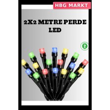 HBG Markt Mey Ithalat® 2x2 Metre Pil ile Çalışan Perde LED Işık – 8 Modlu Dekoratif
