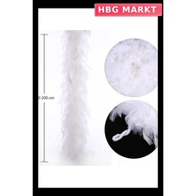HBG Markt Mey Ithalat® Beyaz Renk Kabarık Kalın Otriş Boa Tüy 6 cm Genişlik 180-200 cm Uzunluk