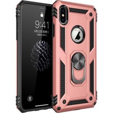 ALK Mey Ithalat®  iPhone x Kılıf Sofya Yüzüklü Silikon Kapak - Rose