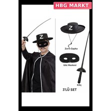 HBG Markt 3'lü Çocuk Kostüm Seti Şapka Maske Kılıç Parti Aksesuarı