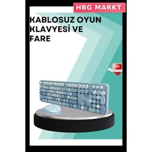 HBG Markt Mey Ithalat® Kablosuz Klavye ve Mouse Seti – Sessiz Tuş, Retro Tasarım