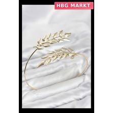 HBG Markt Pirinç Pazu Bileklik Gold Renk Zeytin Dalı Modeli