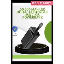 HBG Markt Mey Ithalat® Ultra Güçlü 50.000 Mah Powerbank – LED Ekranlı, Çoklu Bağlantı Seçenekli, Akıllı Koruma Sistemli Şarj Ünitesi