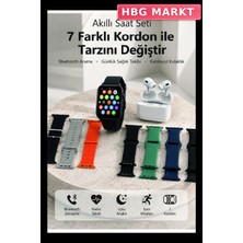 HBG Markt Akıllı Saat, Bluetooth Kulaklık ve 7 Kordon Seti