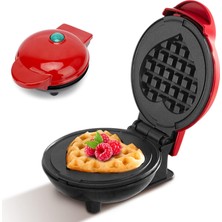 Mini Kalp Şeklinde Waffle Makinesi, Küçük Waffle Makinesi, Yapışmaz Kaplamalı, 350 W Ev Elekt