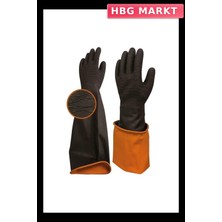 HBG Markt Mey Ithalat® Beybi H2 60EXT Korun Tırtıklı Uzun Siyah Eldiven No:11