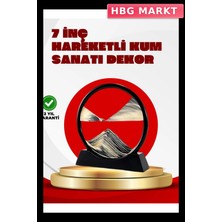 HBG Markt Mey Ithalat® Rahatlatıcı Kum Sanatı – Yuvarlak Cam Çerçeveli Hareketli Kum Resmi, Ofis ve Ev Için Etkileşimli Masaüstü Süs