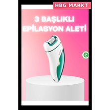 HBG Markt Mey Ithalat® 3 In 1 Epilatör Metal Başlıklı Ipx5 Su Geçirmez 90 Dakika Şarjlı Epilasyon Cihazı