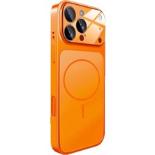 Moontime Alaçatı iPhone Turuncu 14 Pro Max Uyumlu 17 Pro Max Görünüme Çeviren Kamera Koruma Magsafe