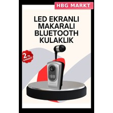 HBG Markt Mey Ithalat® Profesyonel Bluetooth Kulaklık – Klipsli, Titreşimli, Dijital Göstergeli