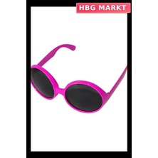 HBG Markt Mey Ithalat® Yuvarlak Yeşilçam 80 Li 90 Lı Yıllar Parti Gözlüğü Retro Pembe Renk