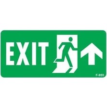 Melonika Exit Yukarı Sağ Ok Işaretli Uyarı Levhası 17,5X25 KOD:955