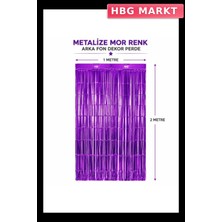 HBG Markt Mor Metalize Parti Perdesi 100X200 cm Kapı ve Arka Fon