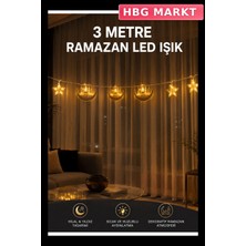 HBG Markt Mey Ithalat® 3 Metre Ramazan LED Saçak Işık Ev Içi Dekoratif Aydınlatma