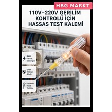 HBG Markt Neon Kontrollü Pirinç Kapaklı Profesyonel Elektrik Test Kalemi