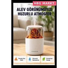 HBG Markt Ultrasonik Hava Nemlendirici 280ML Alev Işıklı USB Şarjlı Sessiz