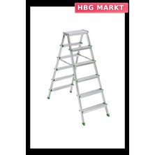 HBG Markt Mey Ithalat® Sm Saraylı 6+6 Çift Taraflı Alüminyum Merdiven