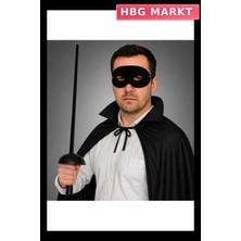 HBG Markt Haydut Kostüm Seti Siyah Maske Pelerin Kılıç Parti Aksesuarı