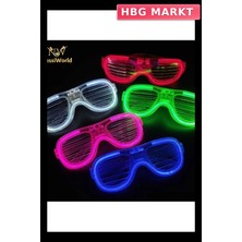 HBG Markt Mey Ithalat® Glow Model LED Işıklı Parti Gözlüğü 3 Modlu 5 Renk 5 Adet