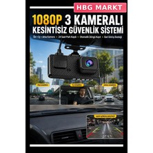 HBG Markt 3 Kameralı Araç Içi Dvr Full Hd 1080P Kayıt Sistemi