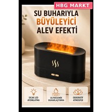 HBG Markt Mey Ithalat® LED Alev Efektli Hava Nemlendirici 9 12 Saat Kullanımlı Aroma Difüzörü