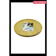 HBG Markt Yuvarlak Ayaklı Ahşap Bambu Sunum Tepsisi 24.5 cm
