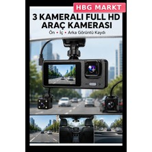 HBG Markt 3 Kameralı Araç Içi Dvr 1080P Ön-Iç-Arka
