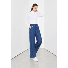 Doque 59085 Beli Lastikli Ipli Kot Tensel Pantolon #03-25#