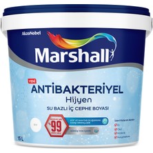 Marshall Antibakteriyel Hijyen Iç Cephe Boyası %99 Bakteri Hapsetme Bw Baz 15 L