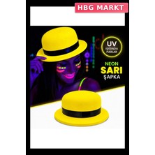 HBG Markt Neon Sarı Uv Parti Şapkası Plastik Tek Parça