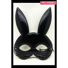 HBG Markt Siyah Renk Kumaş Malzemeden Imal Eva Tavşan Maskesi 19X15 cm