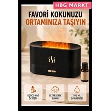 HBG Markt Mey Ithalat® Alev Efektli Aroma Difüzörü Uçucu Yağ Destekli USB Hava Nemlendirici