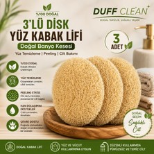 Duff Clean Doğal 3’lü Yüz Kabak Lifi Peeling Etkili Cilt Temizleme Kadın & Erkek Için