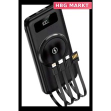 HBG Markt Mey Ithalat® Kablosuz Çoklu Şarj Girişli 10.000 Mah Kablolu Powerbank Taşınabilir