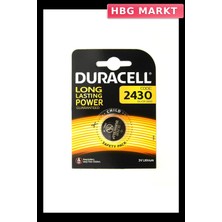 HBG Markt Mey Ithalat® Duracell Yuvarlak Düğme Pil 2430 3 Volt