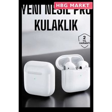HBG Markt Mey Ithalat® Yeni Nesil Pro Bluetooth Kulaklık Uzun Pil Ömrü Beyaz