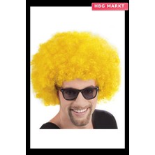 HBG Markt Sarı Renk Kıvırcık Afro Bonus Peruk