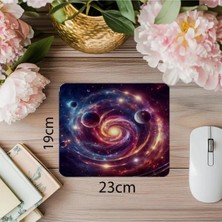 Moontime Alaçatı Dönen Galaksi Temalı Zamanlayıcı Mousepad - 19X23 cm 2 mm Dikdörtgen Ithal Baskılı Mouse Pad