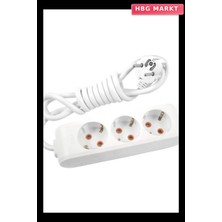 HBG Markt 3lü 2mt Uzatma Kablolu Grup Priz 9011 3302