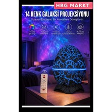HBG Markt Dinozor Yumurta Gece Lambası Projektörü 14 Renkli Nebula ve Yıldız Işığı