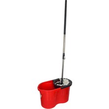 Melonika Plastik Temizlik Seti Kova+Mop+Paspas+Sap Kırmızı Renk