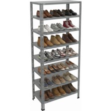 Ayyıldız Raf 31X93X200 cm 8 Katlı Modüler Çelik Raf Sistemi – Elektrostatik Fırın Boyalı Çok Amaçlı Depolama ve Ayakkabılık Rafı