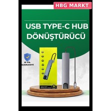 HBG Markt Mey Ithalat® Type‑c Dönüştürücü – 2×usb3.0, Sd/ms, 4K HDMI & RJ45 ile Profesyonel Kullanım