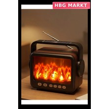 HBG Markt Şömine Görünümlü Kablosuz Hoparlör LED Efektli Dekoratif