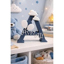 Asitan Kişiye Özel Harf Isimlik, Bebek & Çocuk Odası Dekoru, Bulut & Balon Figürlü 3D Harf/pla Plast
