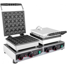 Asitan Çiftli Kapaklı Yuvarlak Bubble Waffle Makinası Elektrikli W23