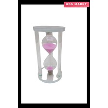 HBG Markt Büyük Cam Kum Saati Cam Standlı 15 Dakika 7.7X14.7 cm