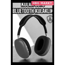 HBG Markt Mey Ithalat® P9 Plus Kulaklık Siyah Bluetooth Bağlantılı Kulak Üstü Kablosuz Anc Özelliği