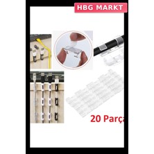 HBG Markt Mey Ithalat® 20'li Yapışkanlı Kablo Sabitleyici Şeffaf Klips
