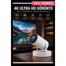 HBG Markt Projeksiyon Cihazı Kablosuz Bağlantı ve 4K Çözünürlük Desteği